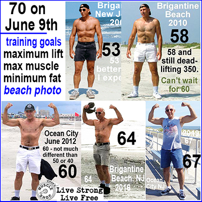 Vince Gazzara - South Jersey Beaches at age 53, 58, 60, 64, 67